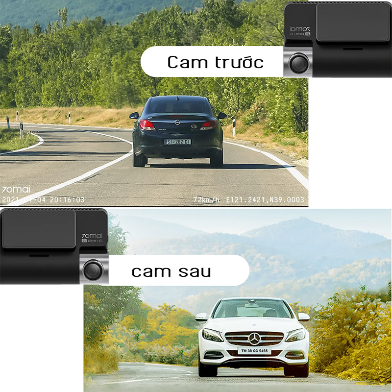 70mai Dash Cam A810 4K backup camera RC12
