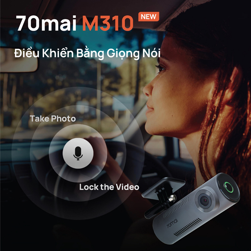 Camera 70mai M310 hỗ trợ ra lệnh giọng nói bằng tiếng Anh