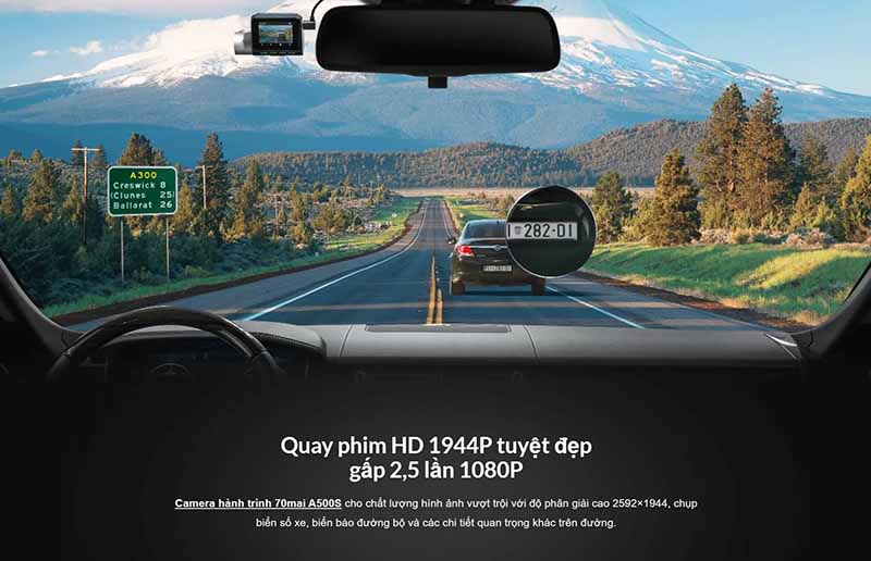 Camera 70mai A500s ghi hình trước sau chất lượng cao