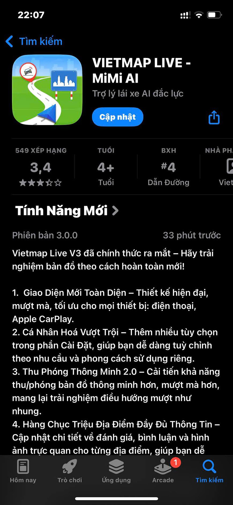 Giao diện Vietmap Live Pro chính hãng