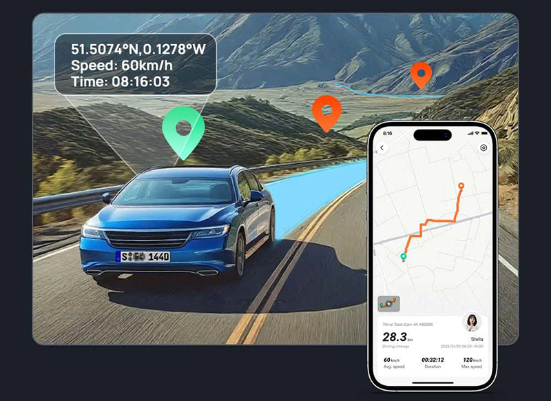 70MAI Dashcam A800SE nâng cấp với GPS tích hợp