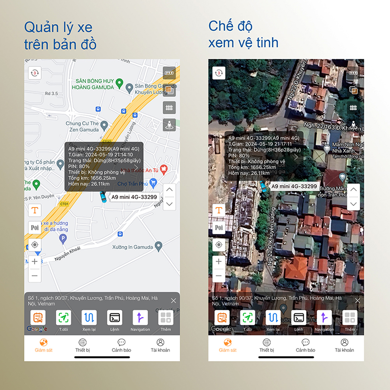 Thiết bị định vị ô tô A9 mini 4G quản lý xe trên bản đồ