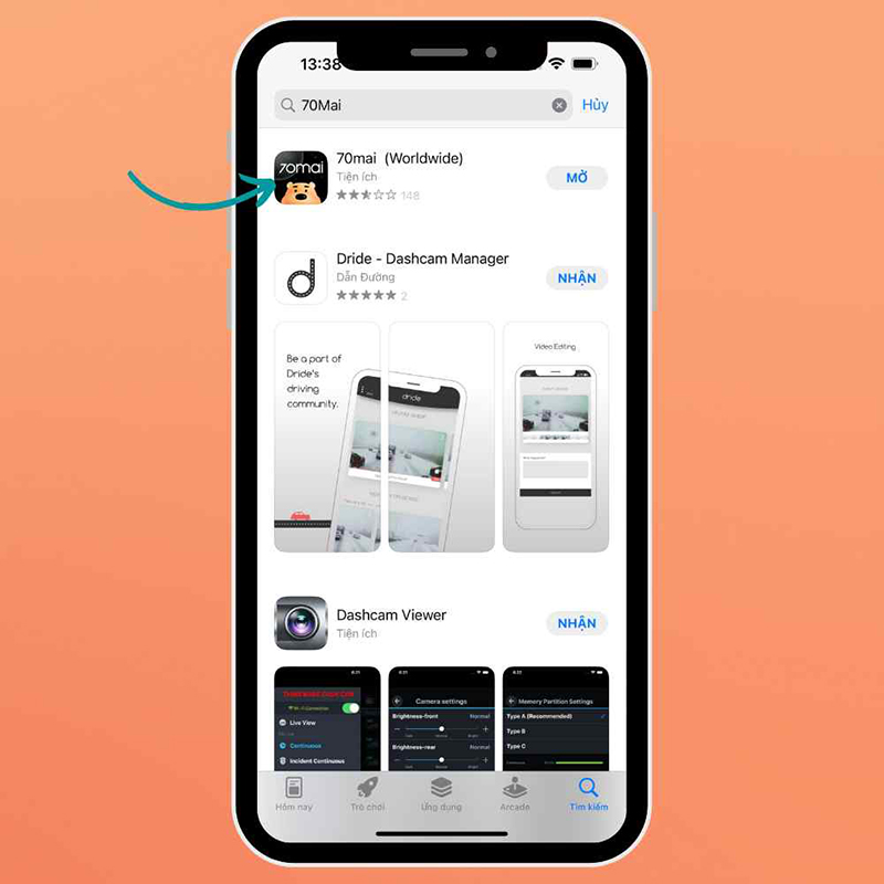 Ứng dụng camera hành trình ô tô kết nối điện thoại của hãng 70mai