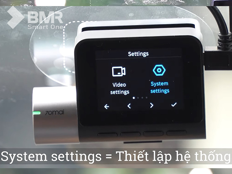 Để chỉnh ngày giờ trên thiết bị camera hành trình, cần truy cập vào mục System Settings