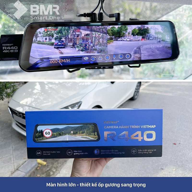Camera hành trình tích hợp trên gương chiếu hậu Vietmap R440